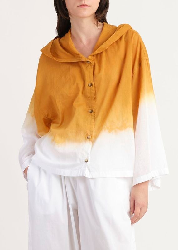タイダイ染めフード付きブラウス