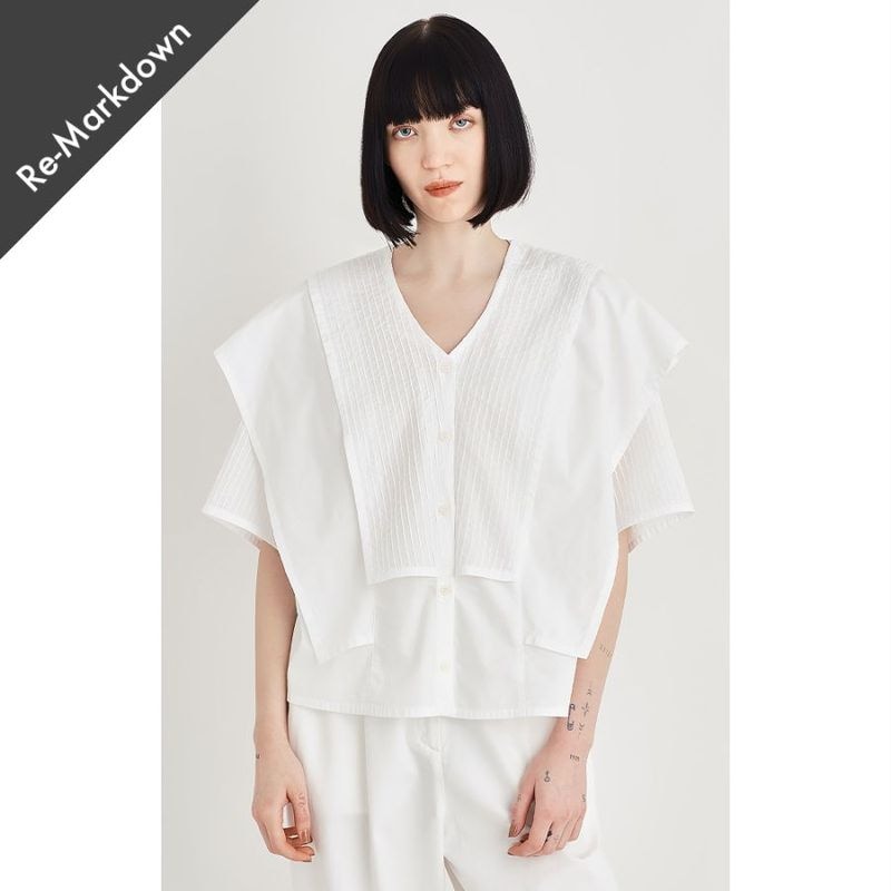 【マークダウン】【2BUY10除外】【Online限定SALE】重ねケープ風ブラウス