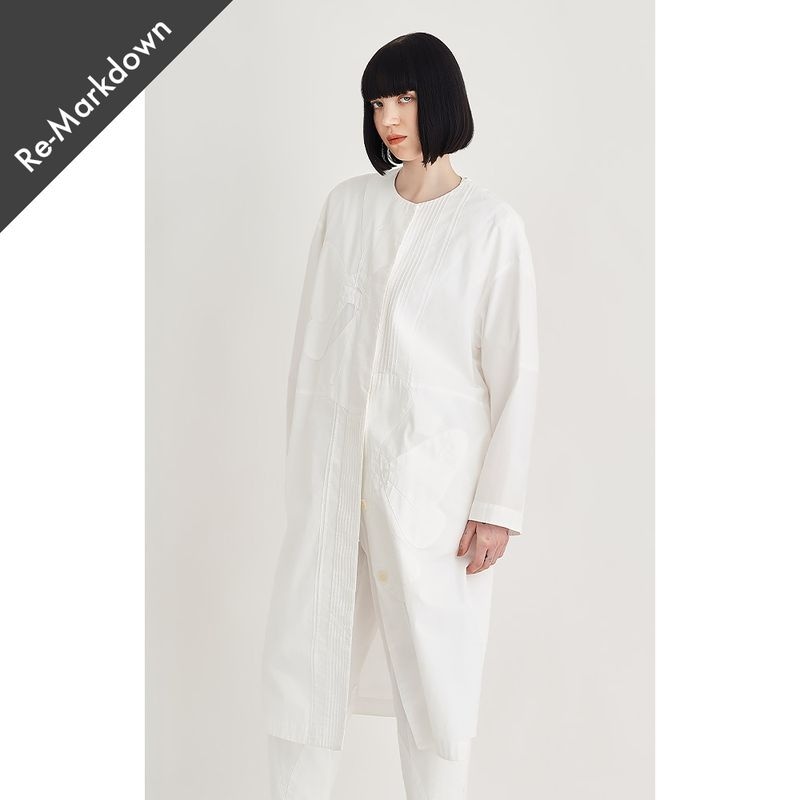 【マークダウン】【2BUY10除外】【Online限定SALE】白花アップリケライトコート