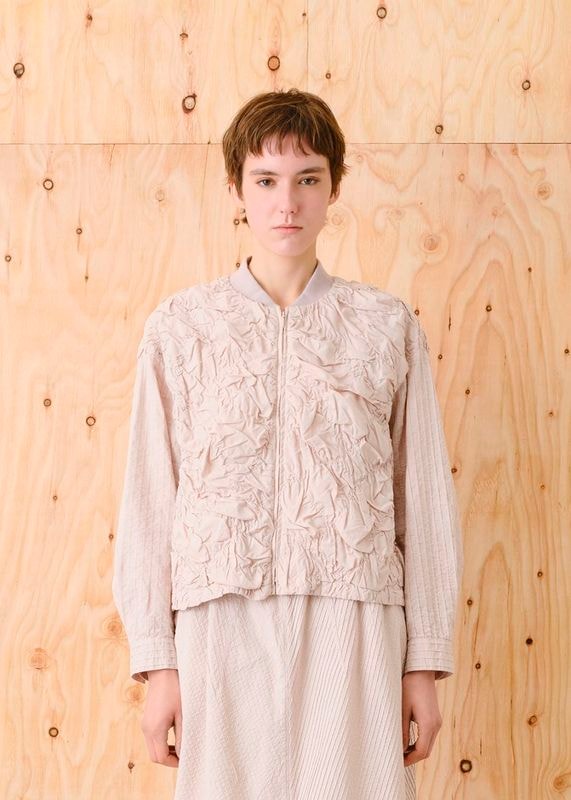 リンクルギャザー前開きブルゾン