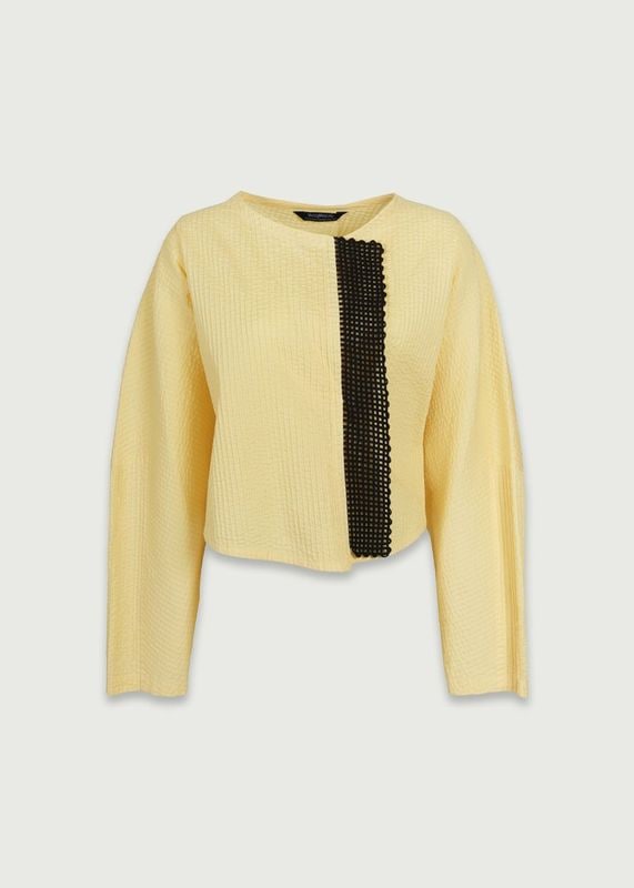 コードメッシュ付きピンタックジャケット