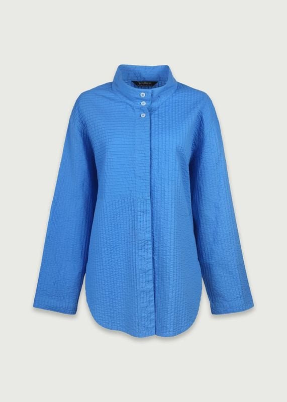 ハイネック縦横ピンタックシャツ