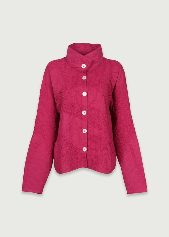 スモッキングギャザーハイネックジャケット