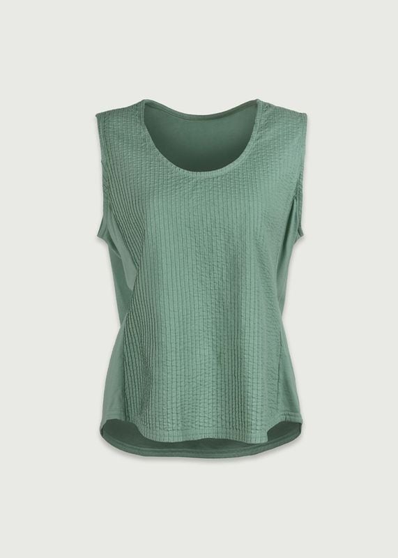 前ピンタック＋カットソータンクトップ