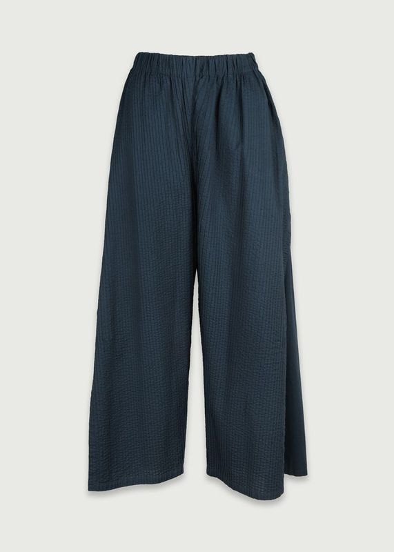 レイヤードシームクロップワイドパンツ