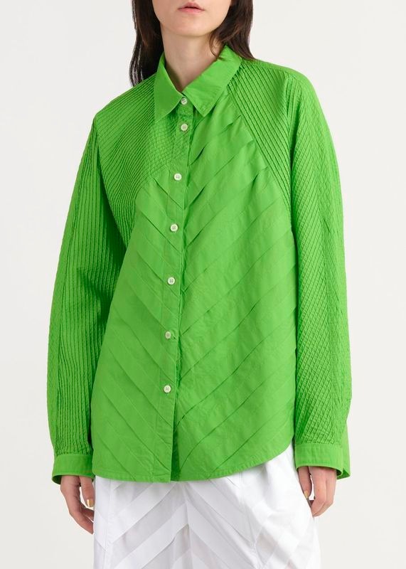 ビッグボーダータック長袖シャツ