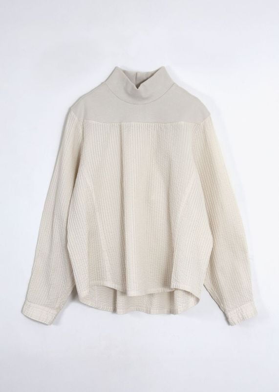 24SS現行✨美品　ヤッコマリカルドワイドピンタックブラウスバンドカラー黒七分袖 公式】ヤッコマリカルドオンラインショップ