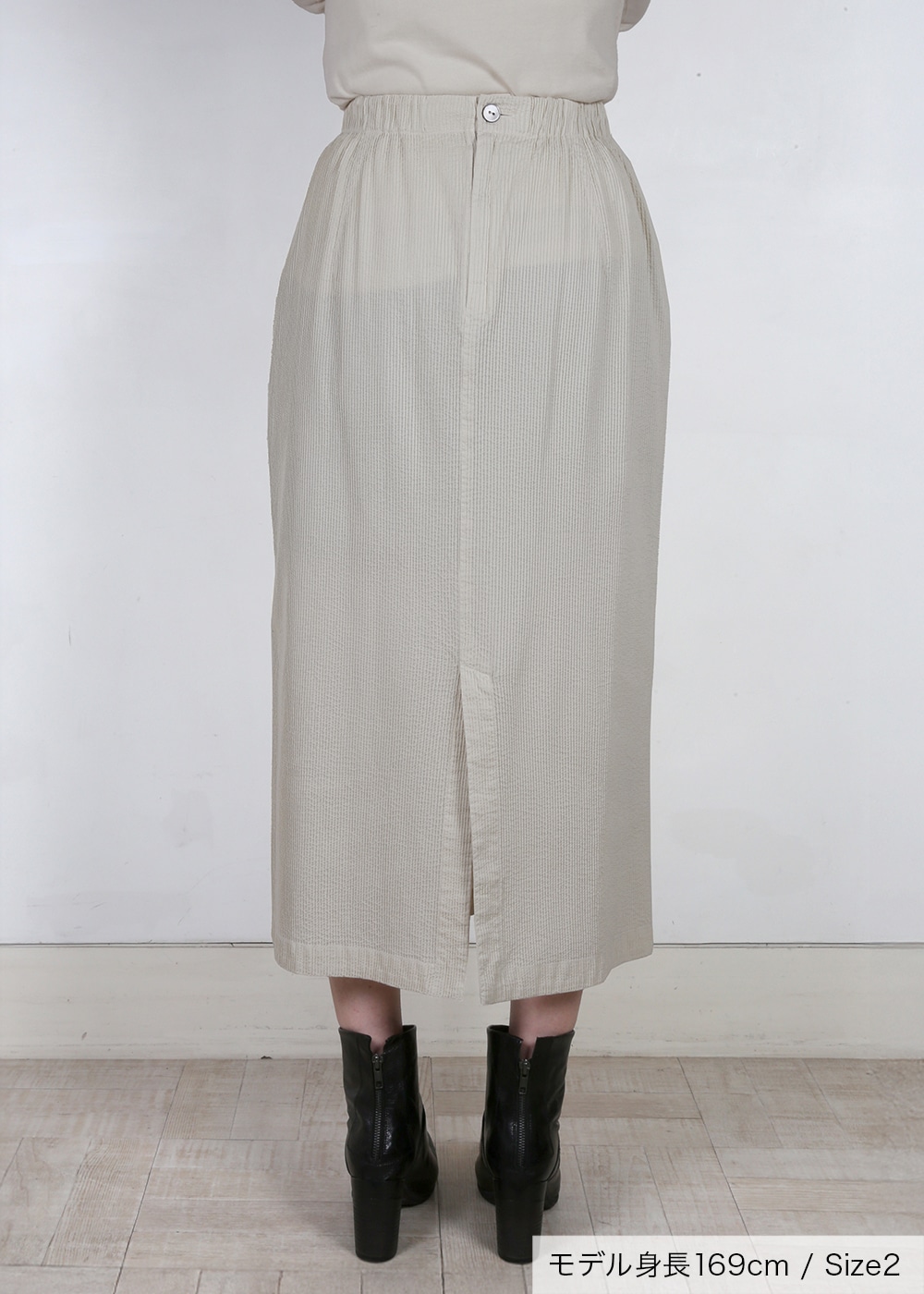 マイクロピンタックストレートスカート