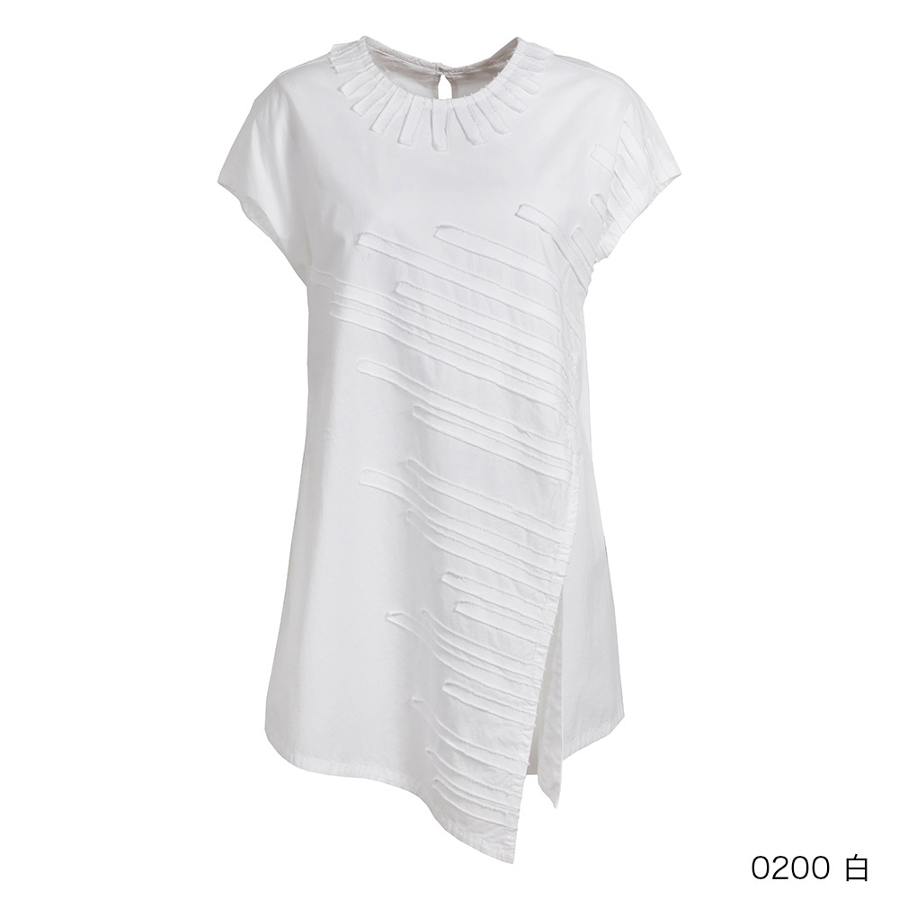 カツラギアイビースラッシュテープアシメヘムブラウス