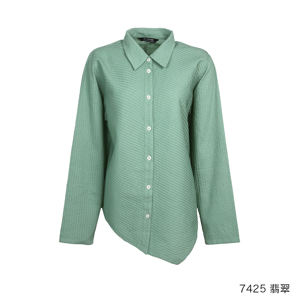 裾斜めピンタックシャツ