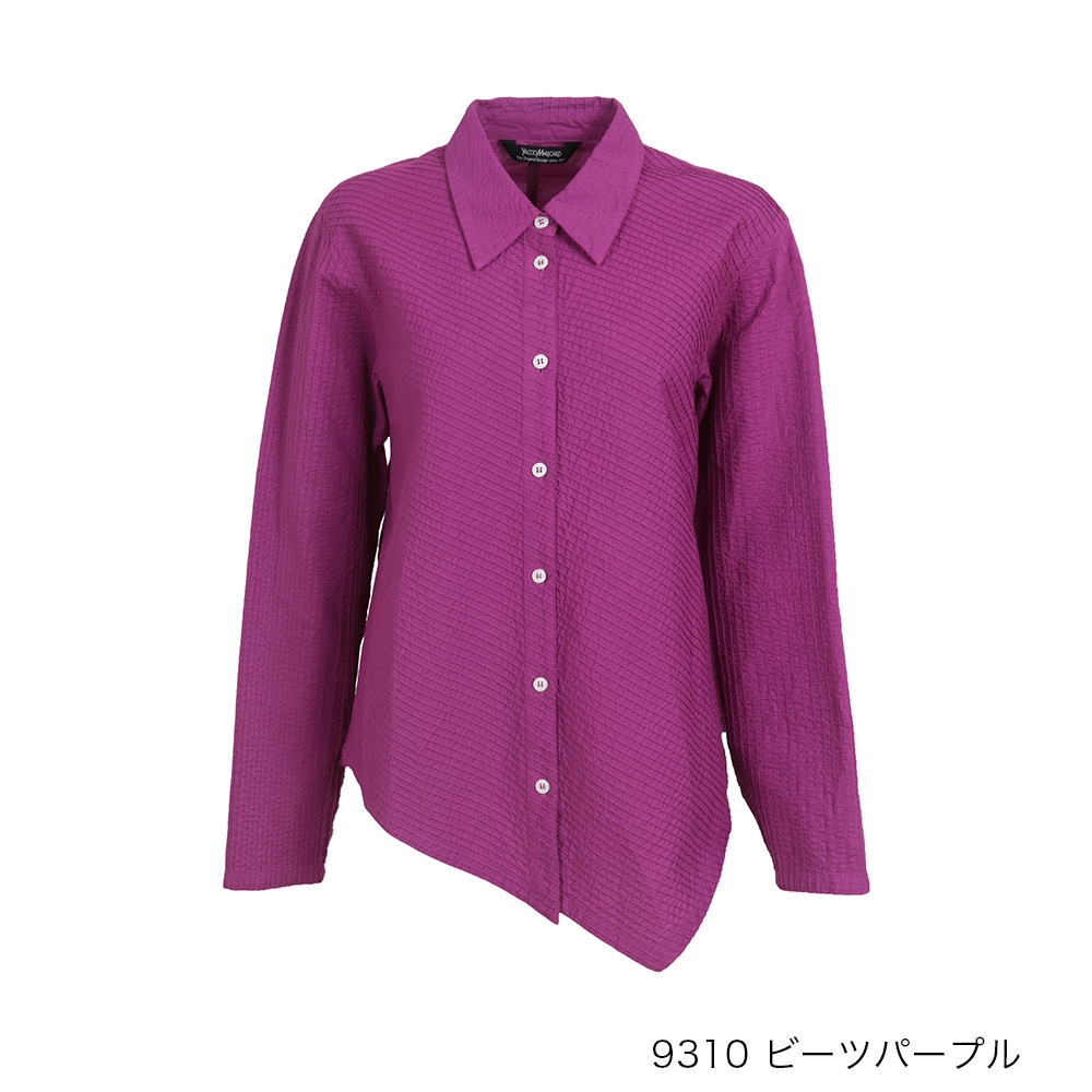 裾斜めピンタックシャツ