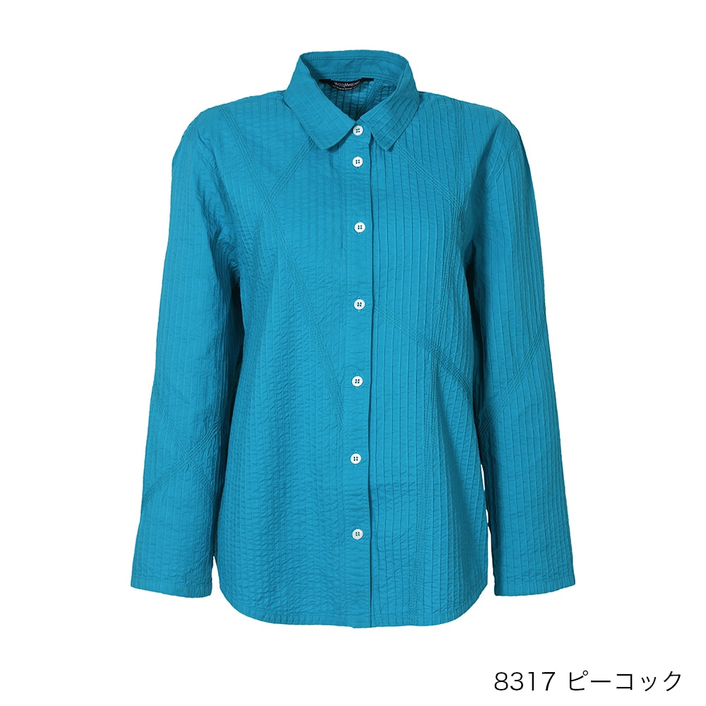 YACCO MARICARD ピンタック綿シャツ チェーンステッチ付き総ピンタックシャツ | OUTLET