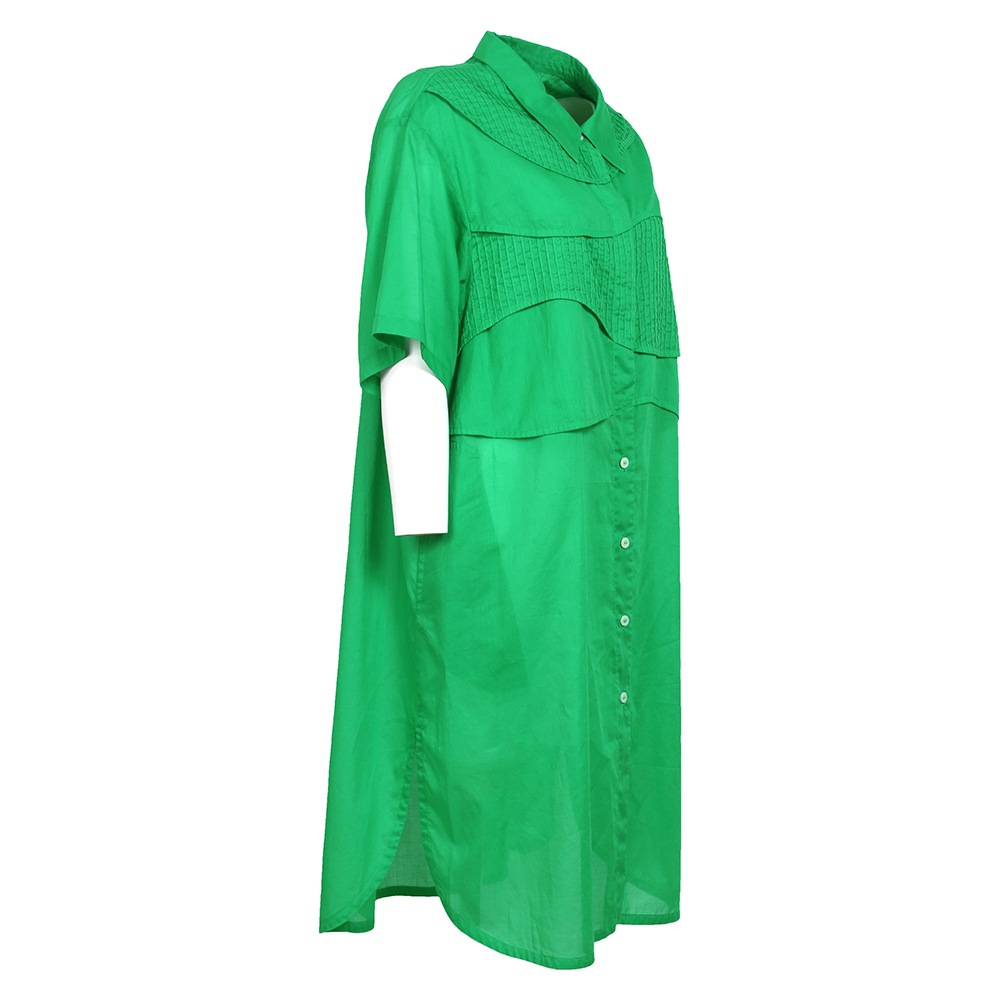 瓦ピンタックロングシャツ