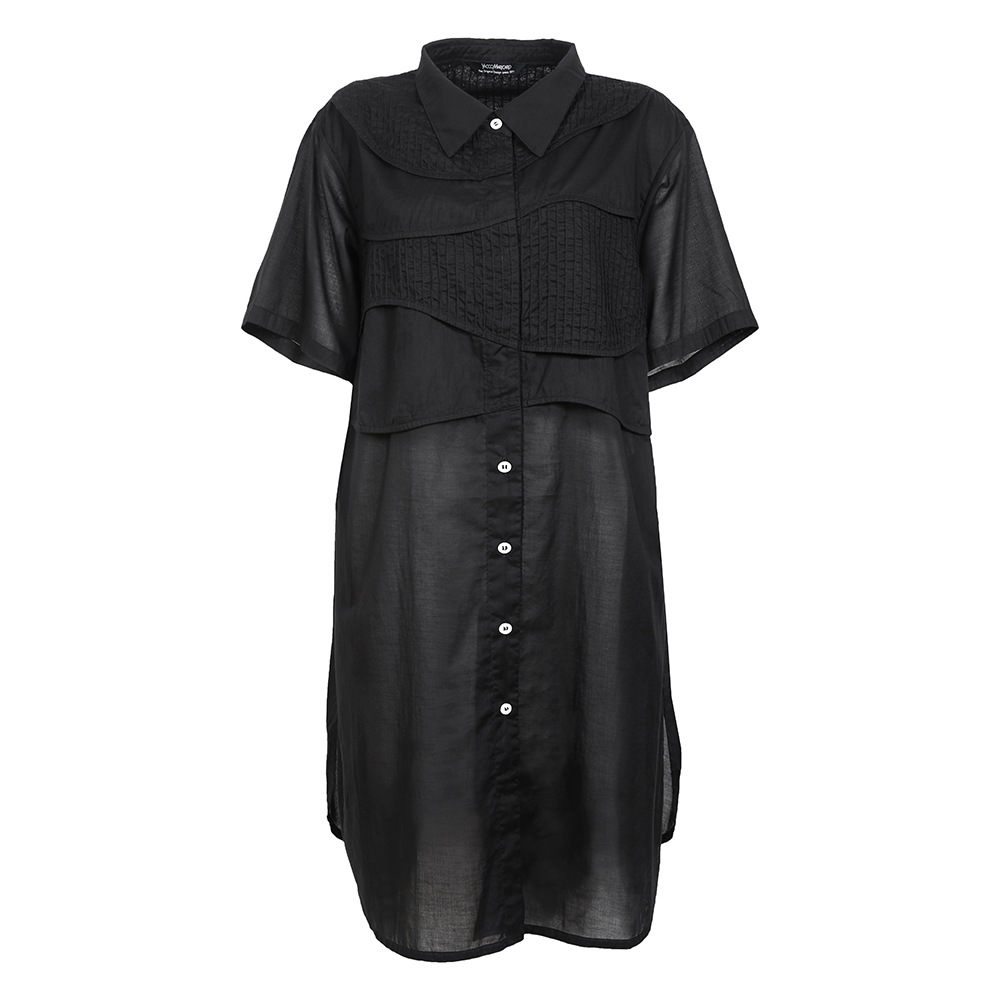 瓦ピンタックロングシャツ