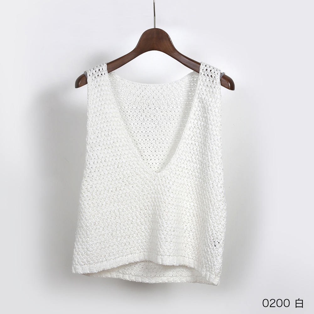 テープヤーンニットVネックベスト | PRE SALE | YACCOMARICARD CORE