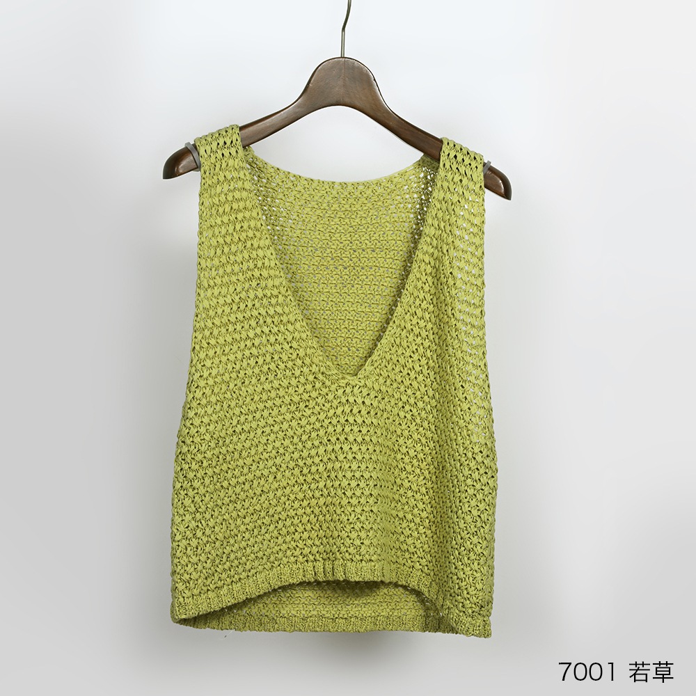 テープヤーンニットVネックベスト | PRE SALE | YACCOMARICARD CORE