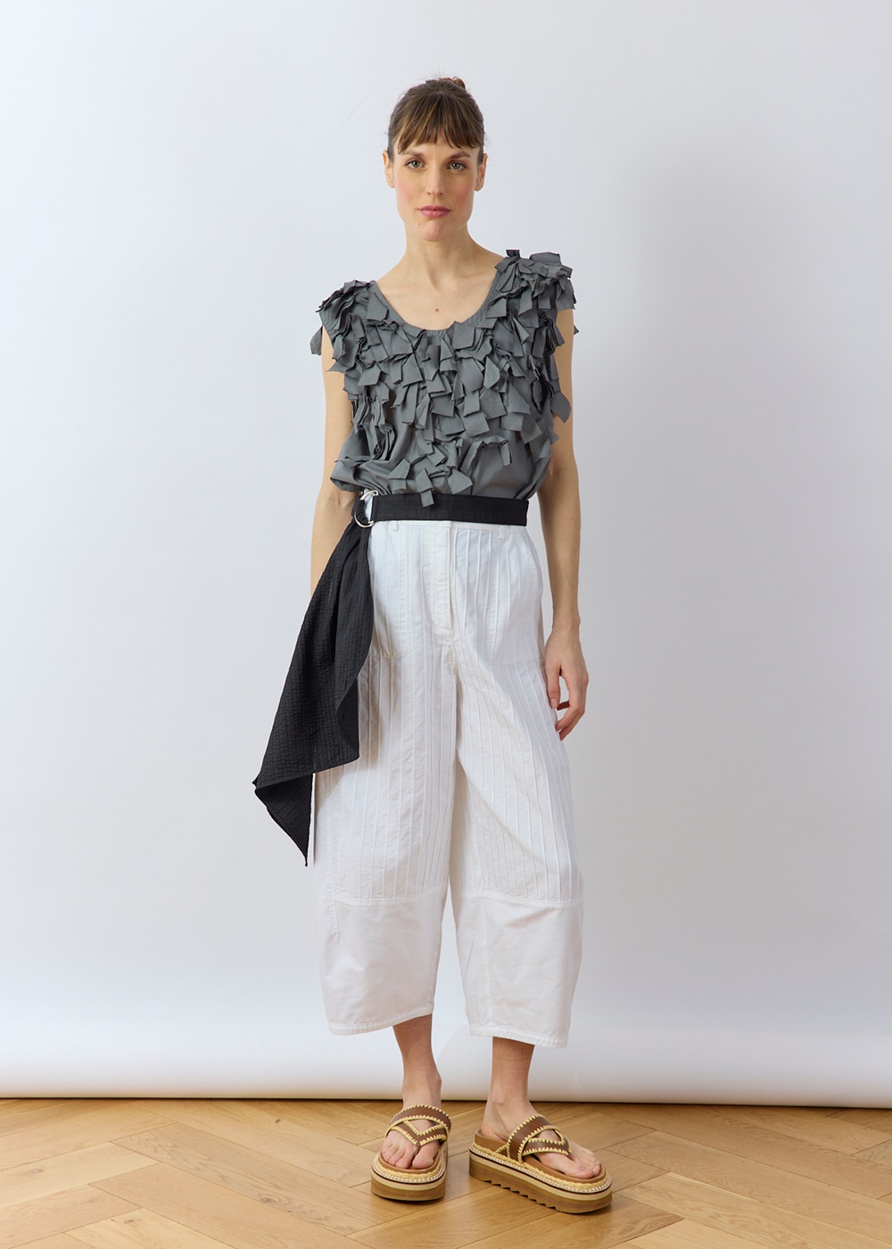 スカーフヘムピンタックベルト