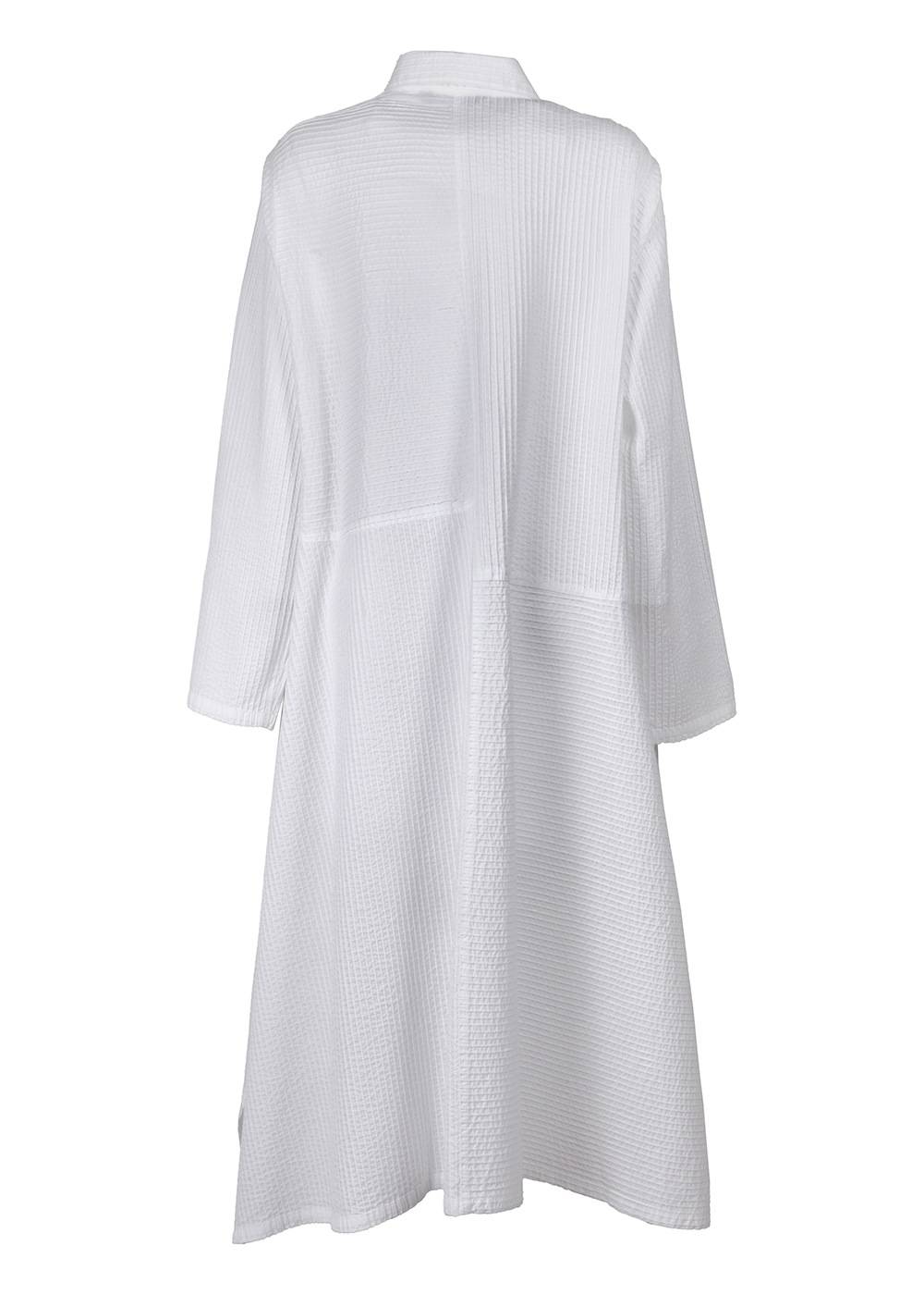 裾広幅デザインピンタックシャツワンピース