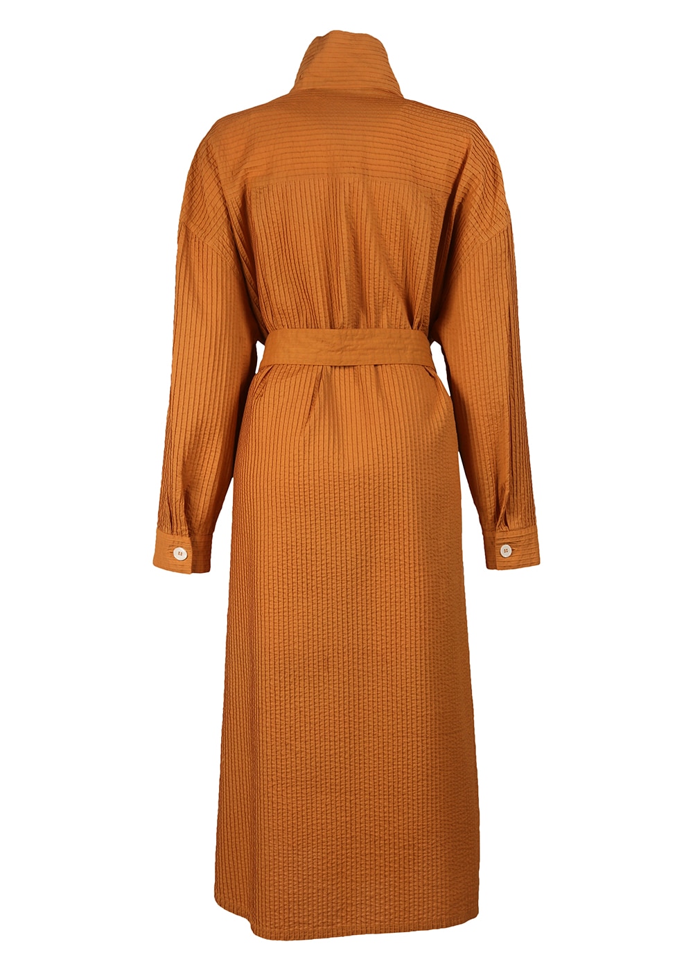 オフハイネックベルト付ロングピンタックシャツ | ITEM