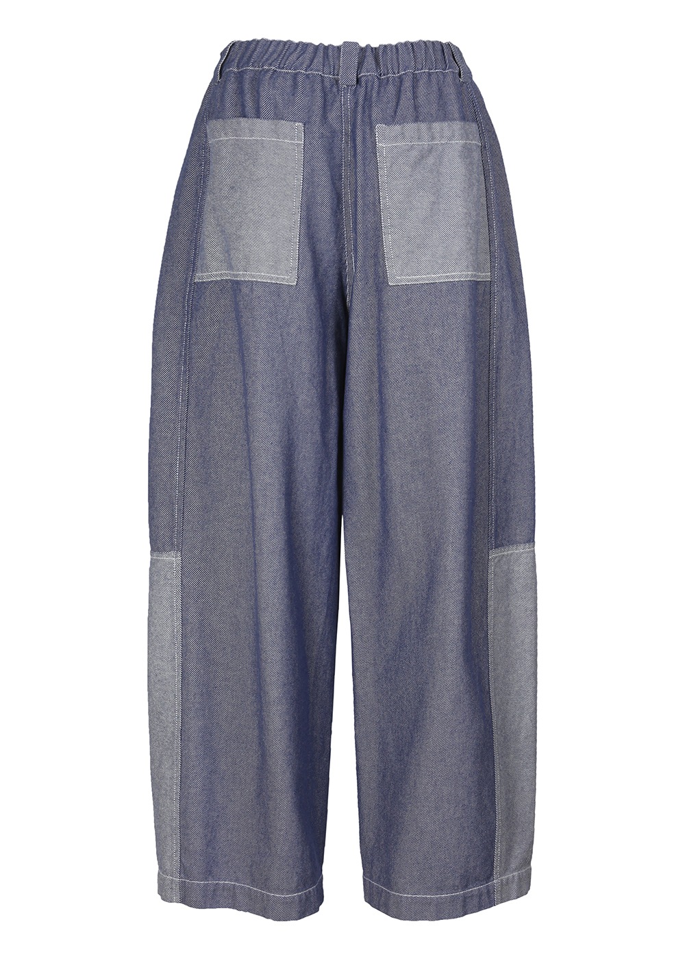 ブルーツイルティックパッチワークパンツ