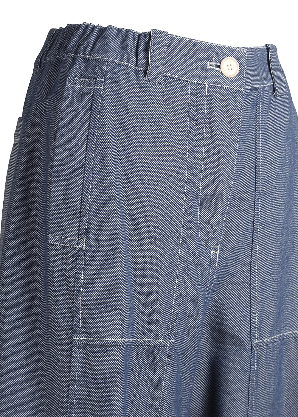 ブルーツイルティックパッチワークパンツ