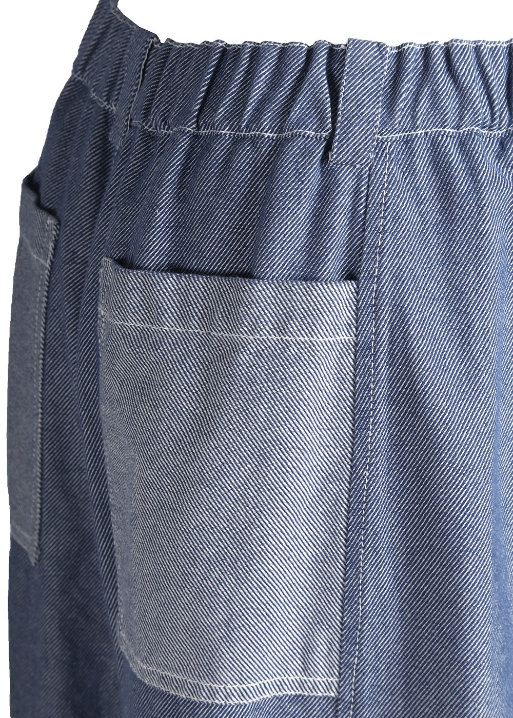 ブルーツイルティックパッチワークパンツ