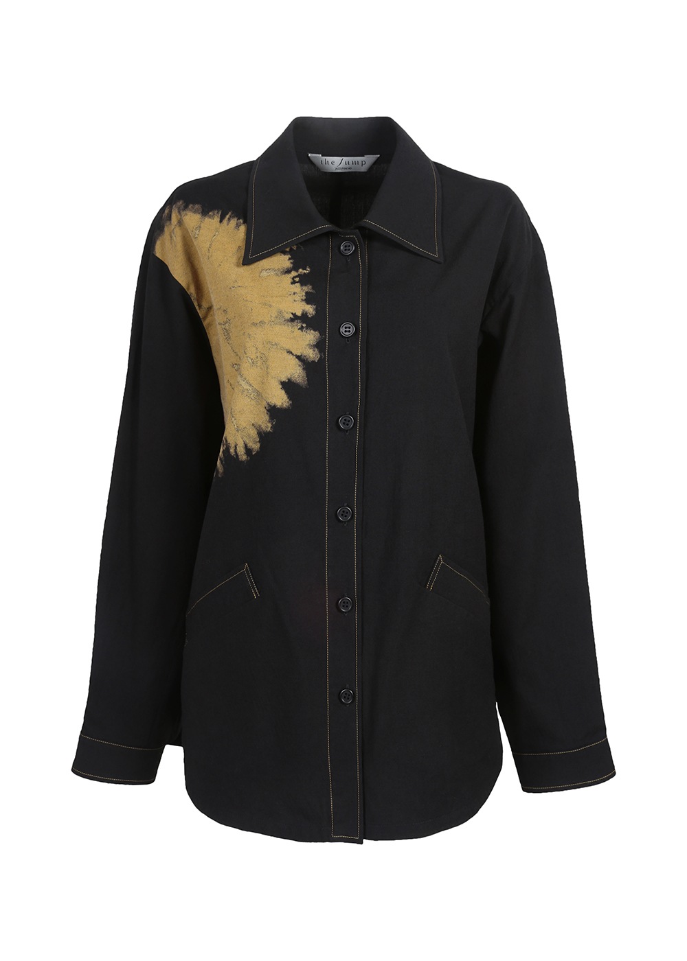 サークル抜染プリントワイドシャツ