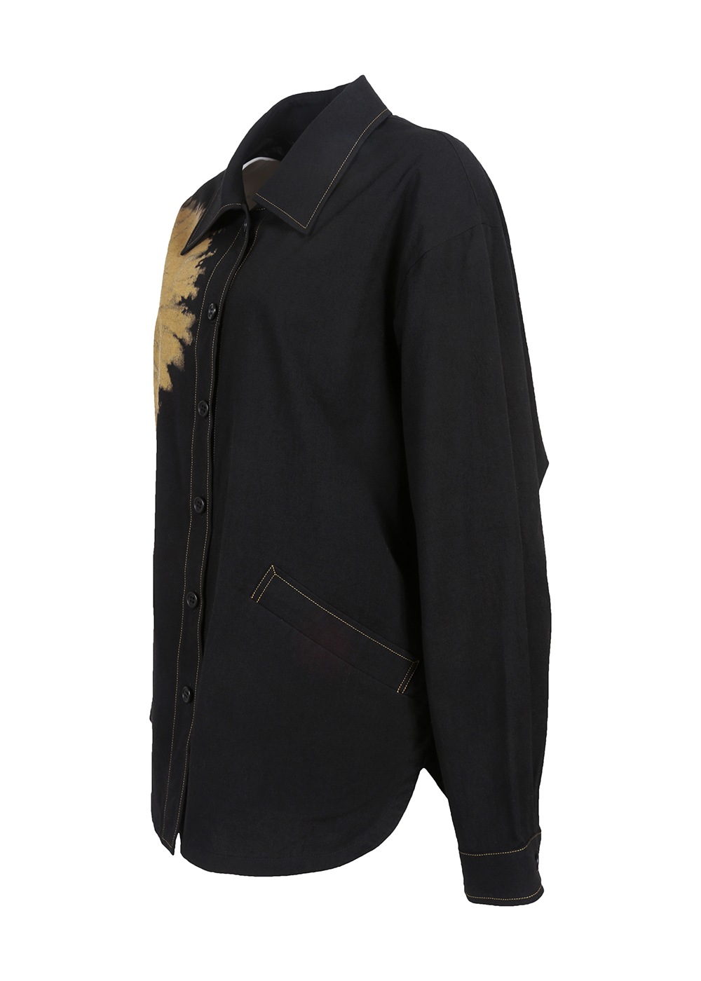 サークル抜染プリントワイドシャツ