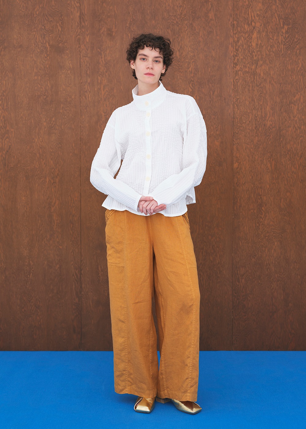 麻100%ボリュームパンツ