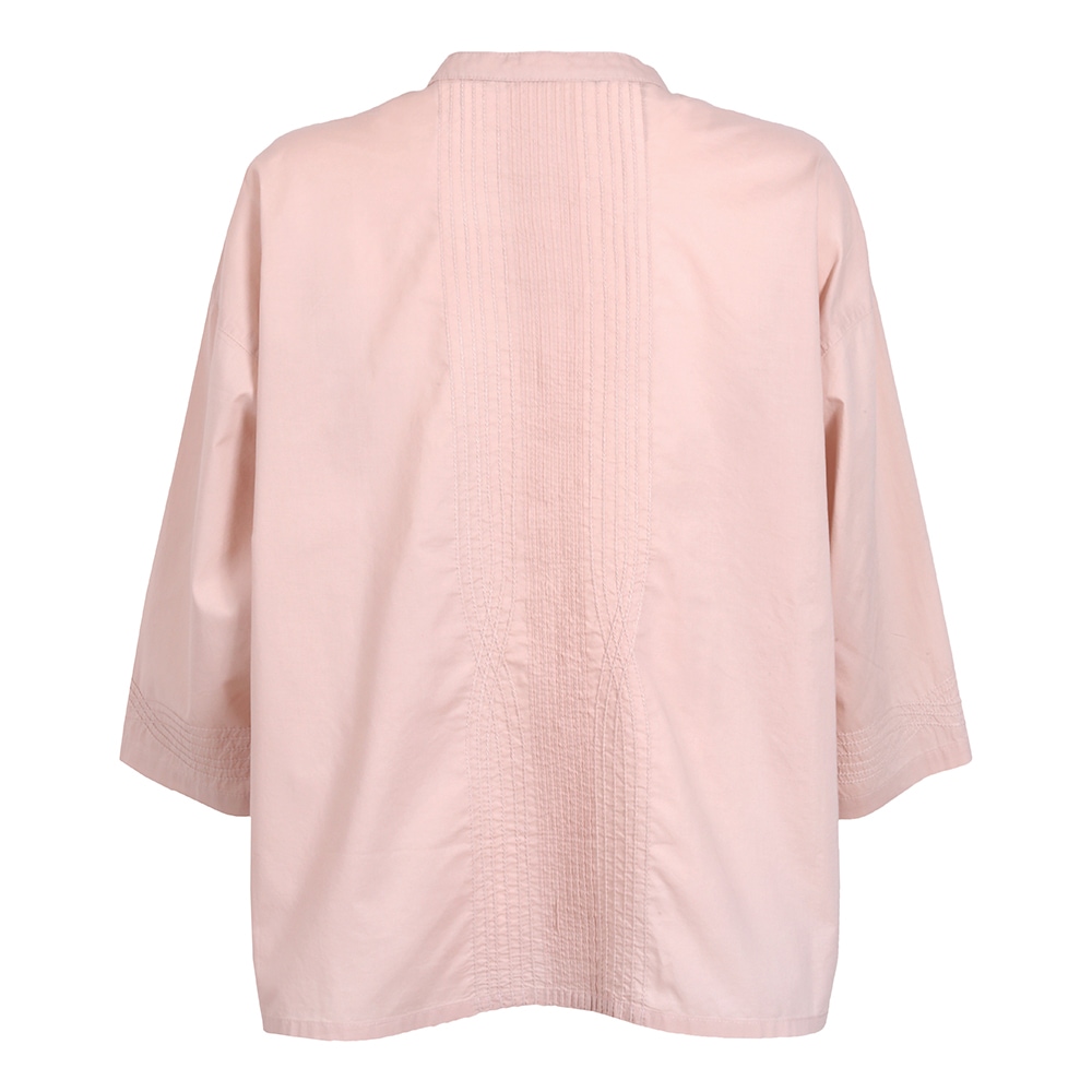 【BASIC】ローンピンタック×チェーンステッチ七分袖シャツ