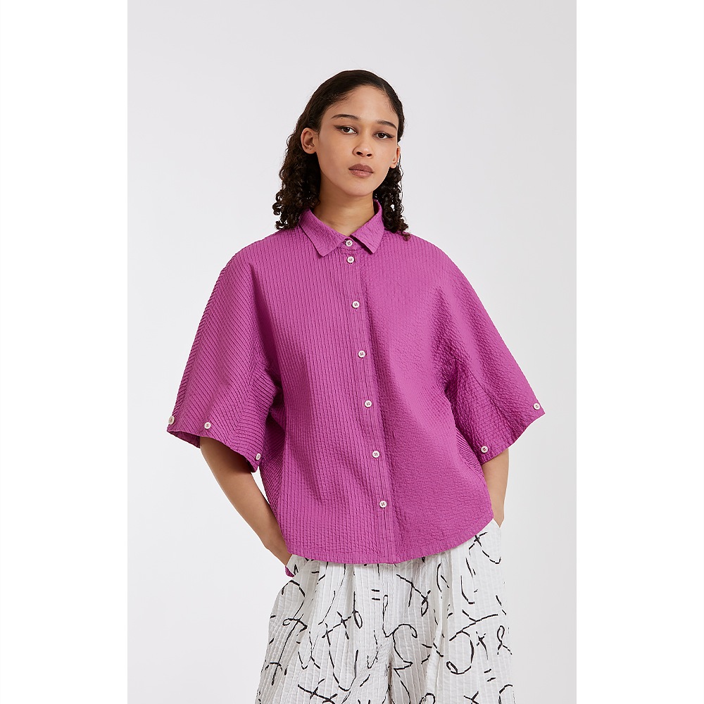 Yacco Maricard ピンク ストライプ 長袖シャツ 残りわずか】取り外しデザインカフスシャツ | SUMMER FINAL SALE