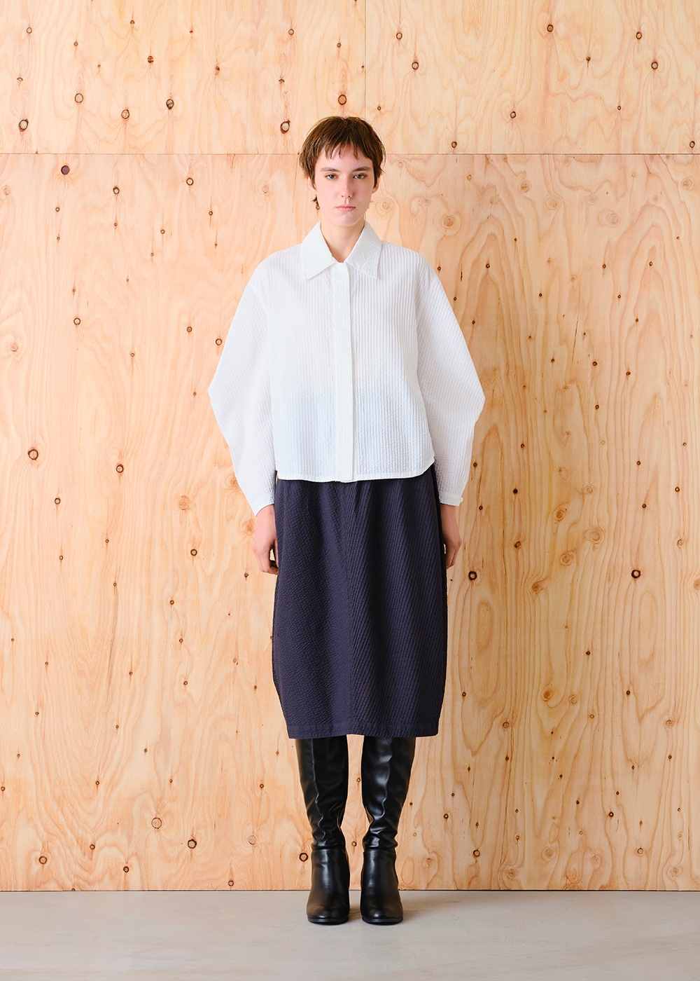 バレルラインピンタックスカート