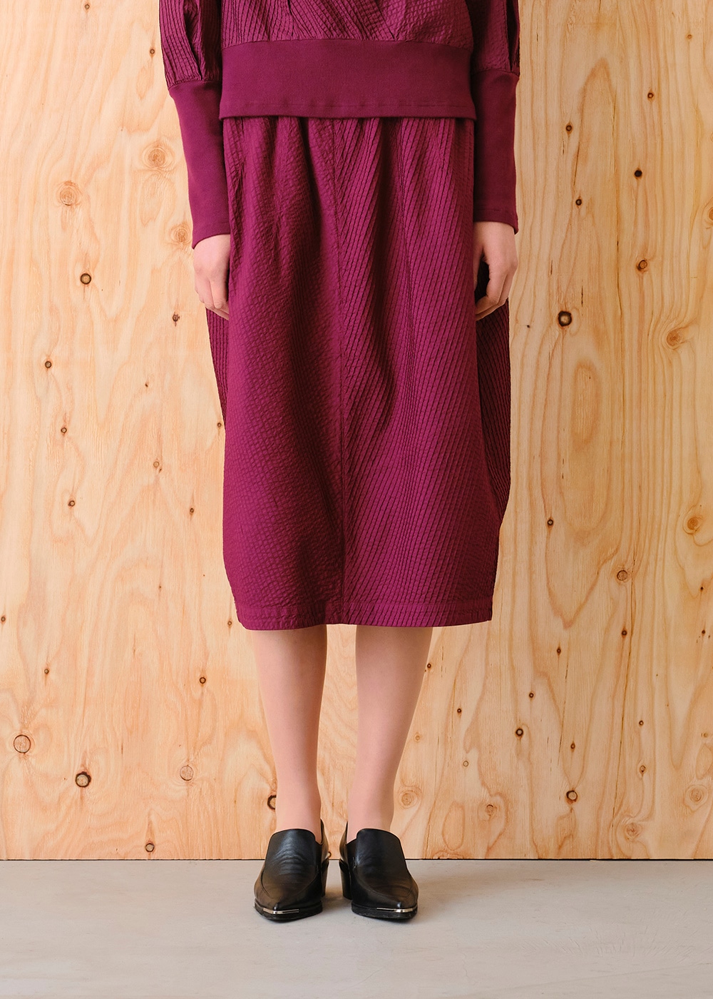 バレルラインピンタックスカート