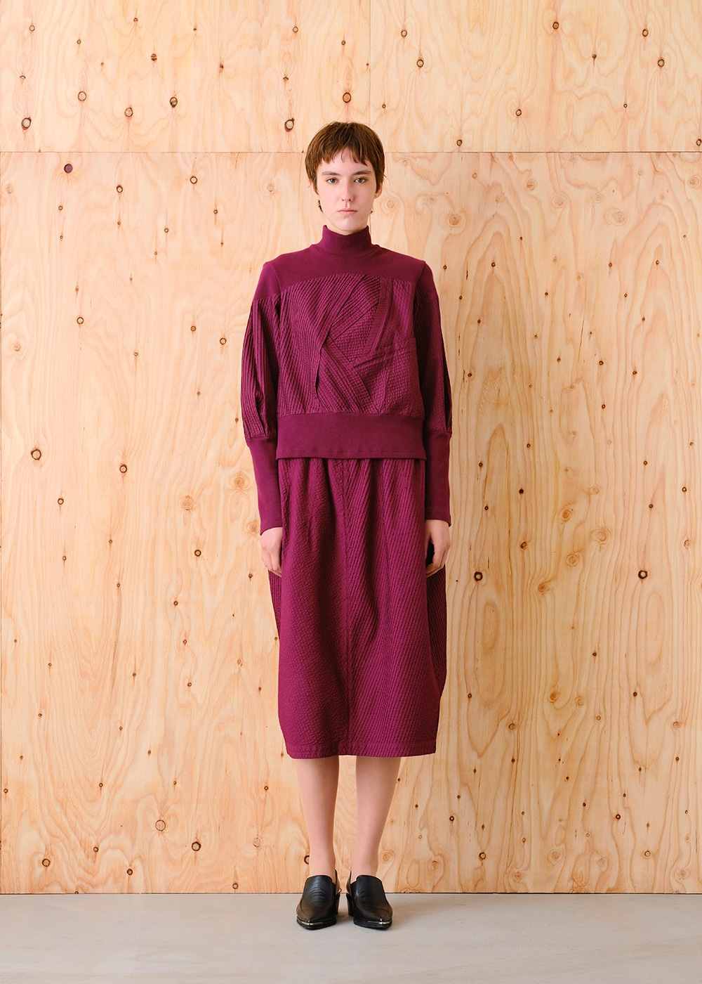 バレルラインピンタックスカート