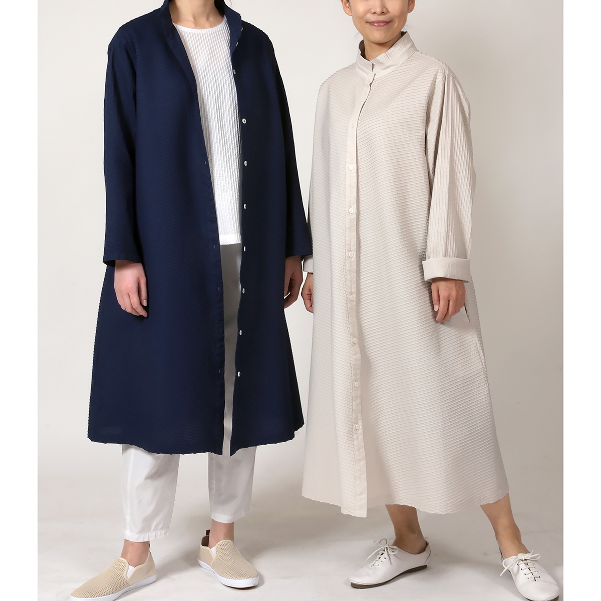 【新色追加】【BASIC】長袖シャツワンピース