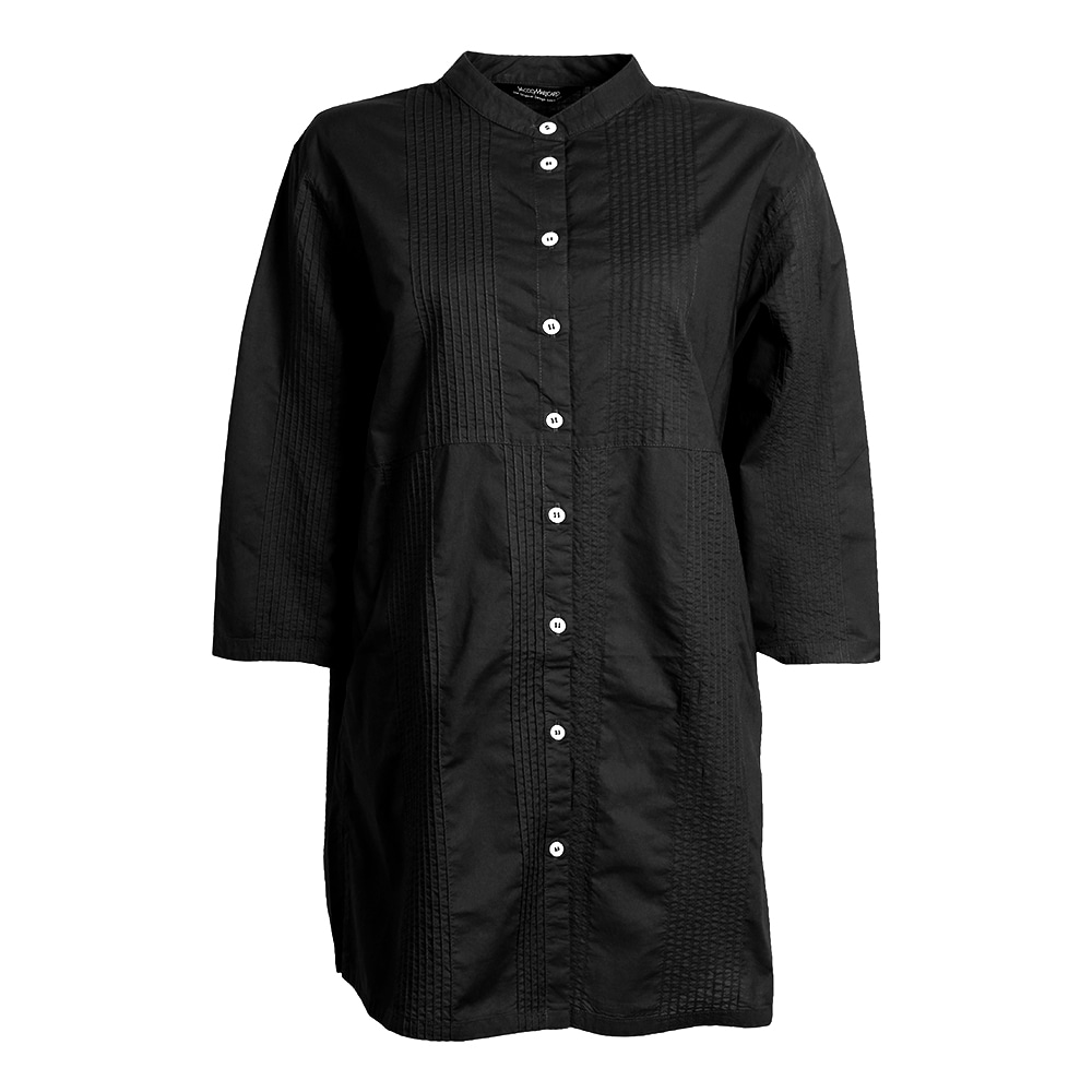 黒色追加】ストライプピンタックスタンドカラーシャツ | ITEM