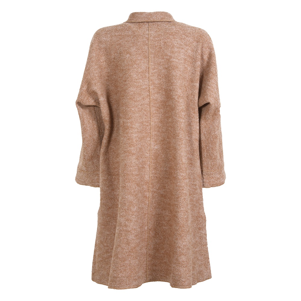 【新色追加】【BASIC】圧縮ニットスタンド襟ロングブラウス