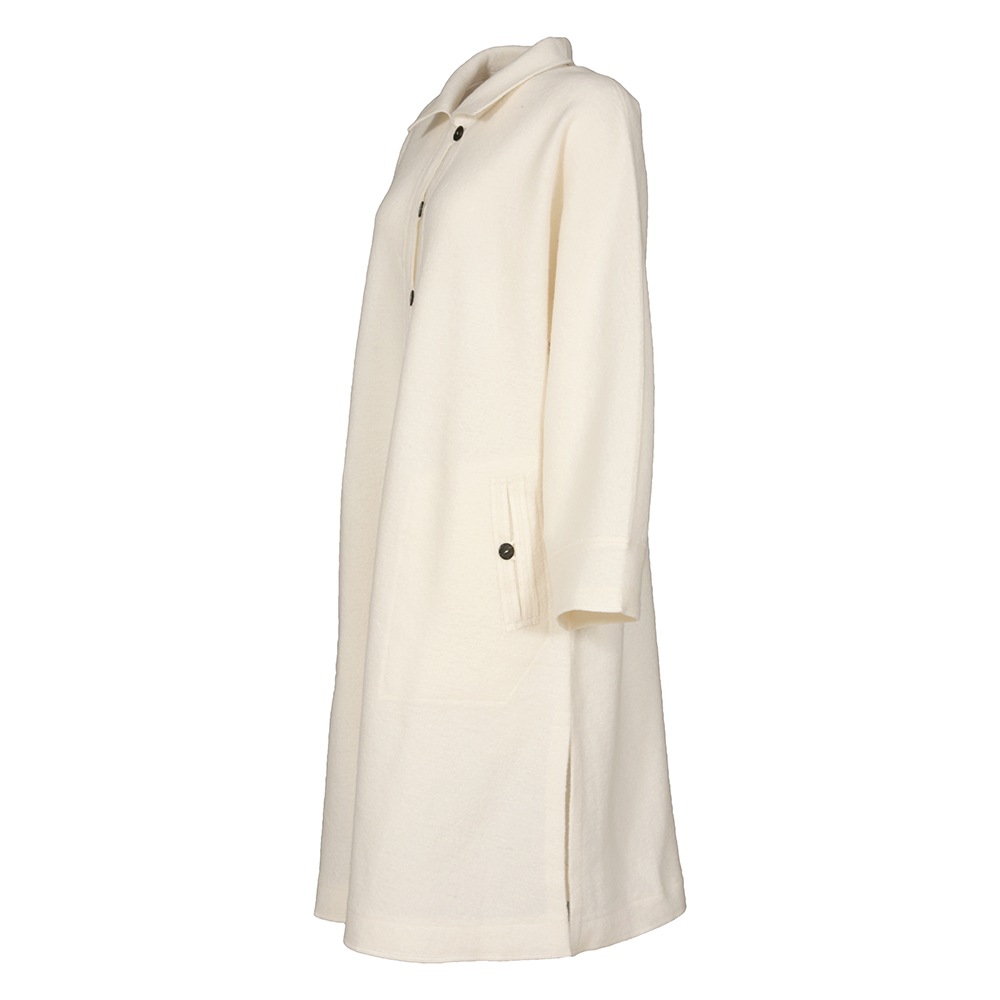 【新色追加】【BASIC】圧縮ニットスタンド襟ロングブラウス