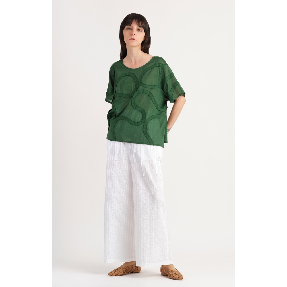 カツラギアイビースラッシュテープTブラウス