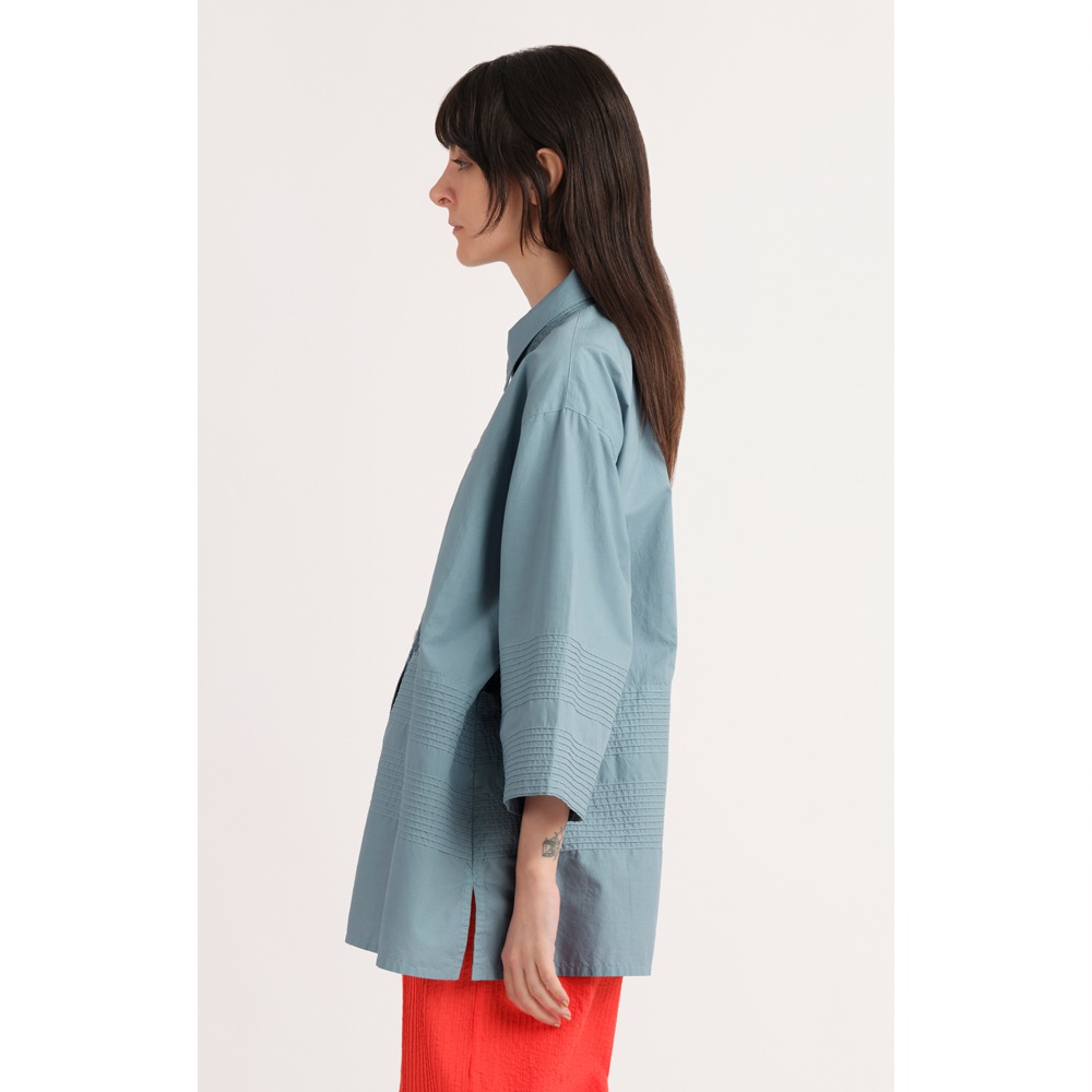 縦横ラインピンタック七分袖シャツ | ITEM | YACCOMARICARD CORE