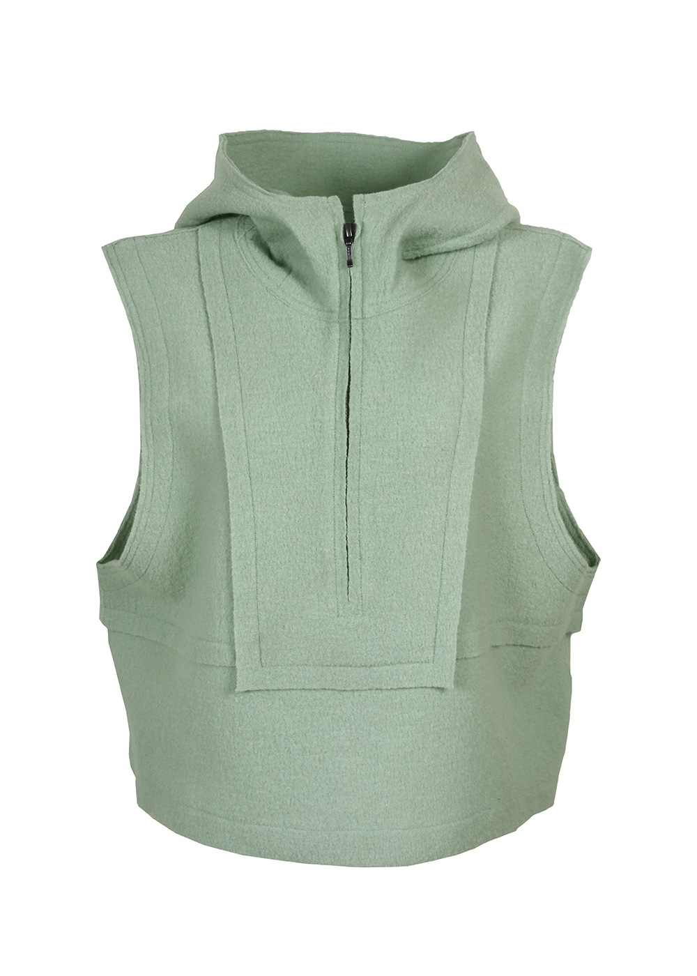 圧縮ニットフード付きベスト