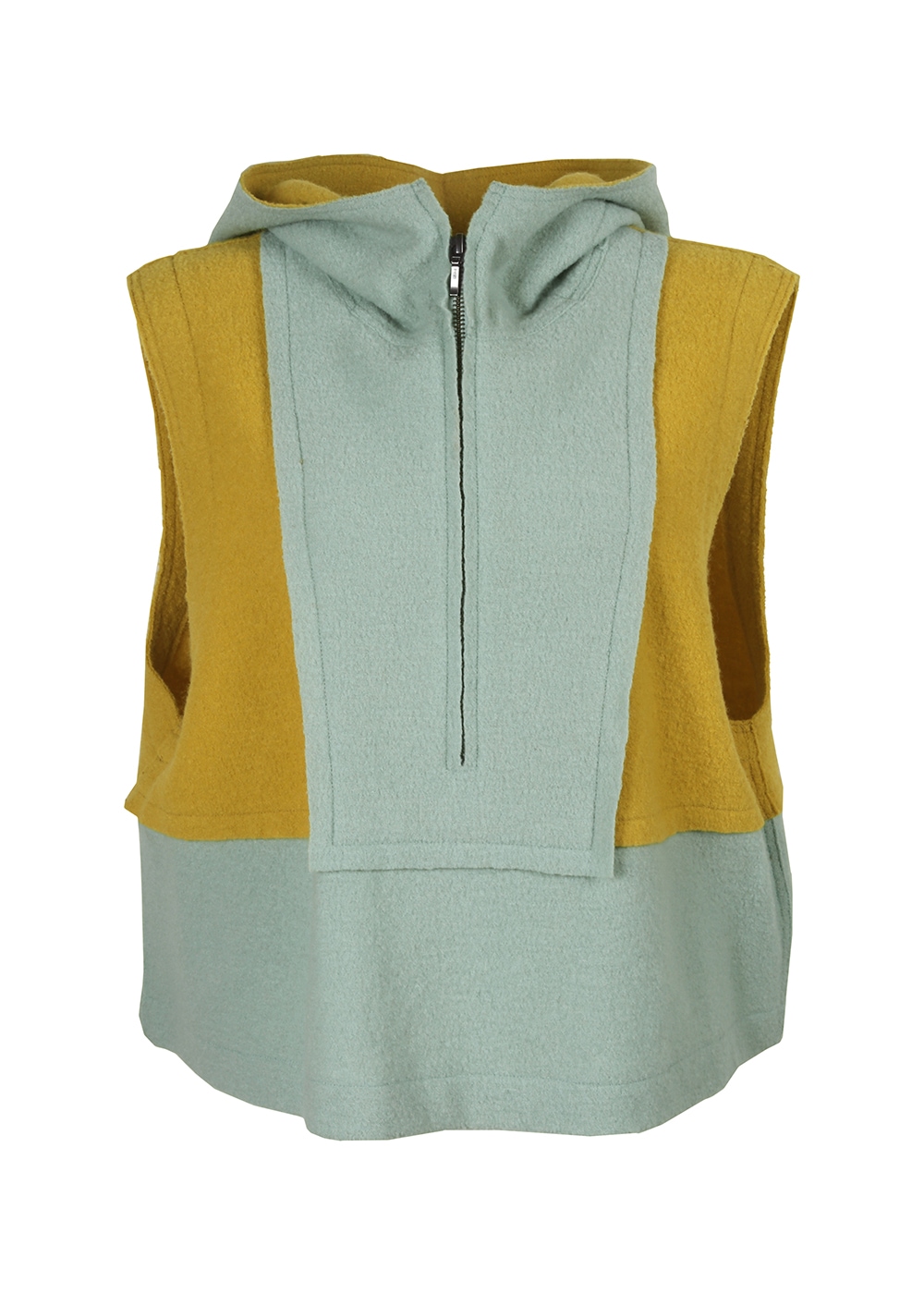 圧縮ニットフード付きベスト