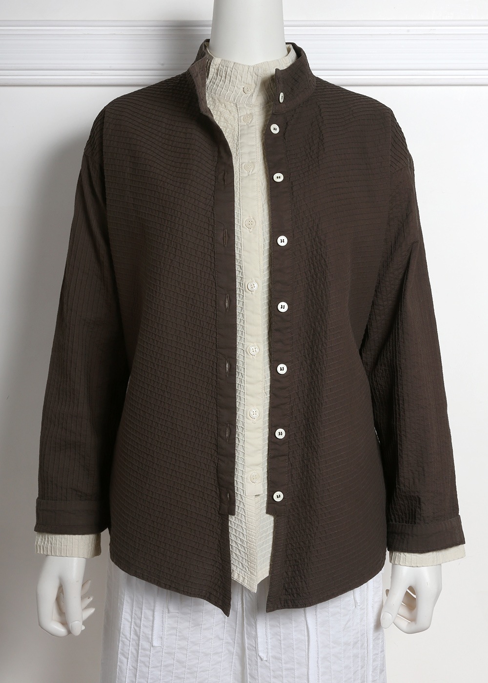 定価¥49,500◎YACCOMARICARDピンタック89cm丈コートブラウス Online限定カラー】斜めピンタックブラウス【BASIC】 | ITEM