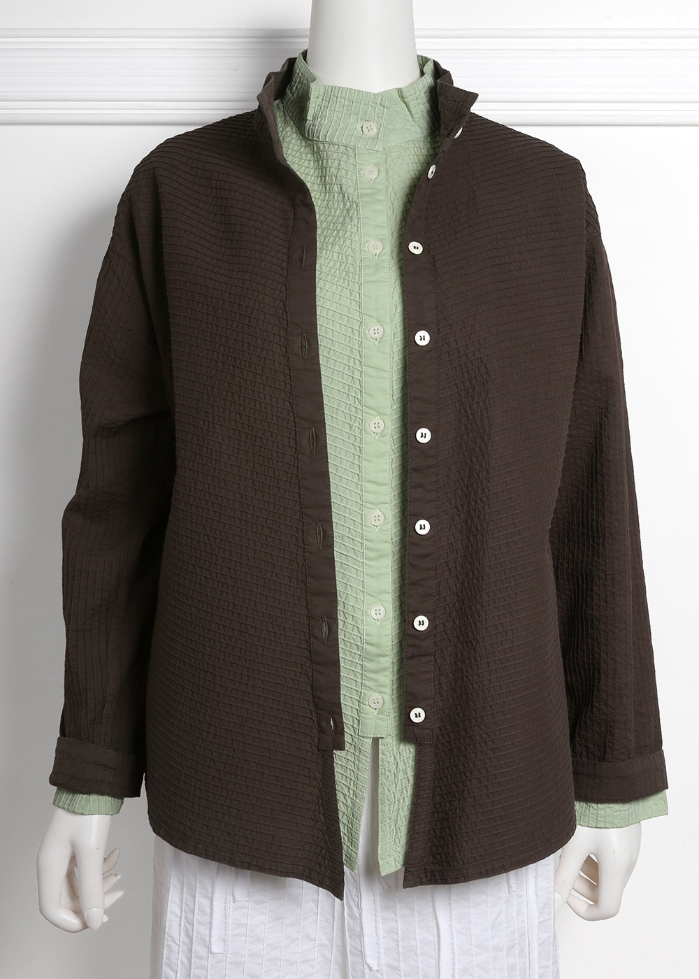 YACCOMARICARD ピンタックブラウス若草色 YACCOMARICARD ピンタックブラウス若草色 YACCOMARICARD ピンタック