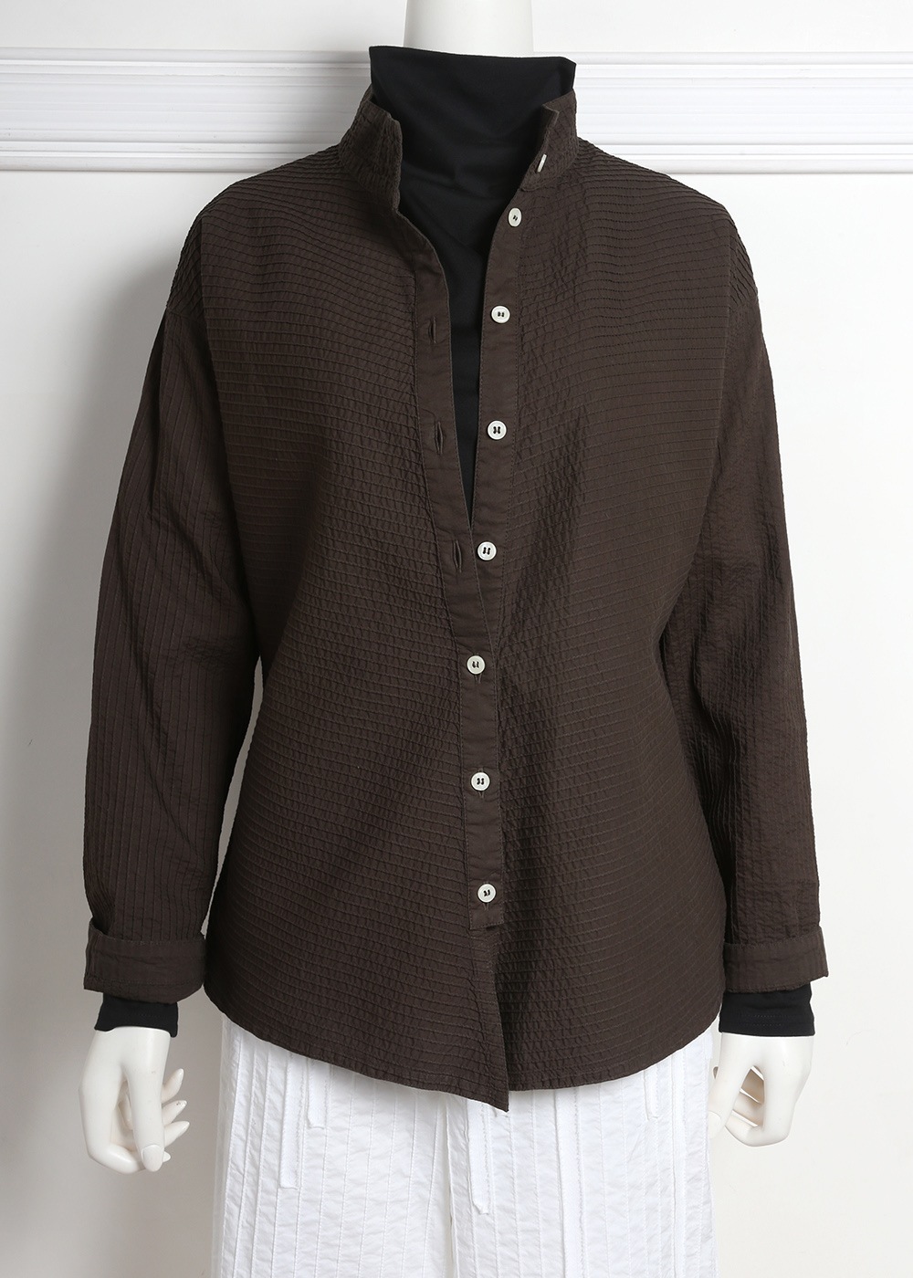 YACCOMARICARD 斜めピンタックブラウス 総ピンタック 新色入荷】斜めピンタックブラウス【BASIC】 | ITEM | YACCOMARICARD CORE