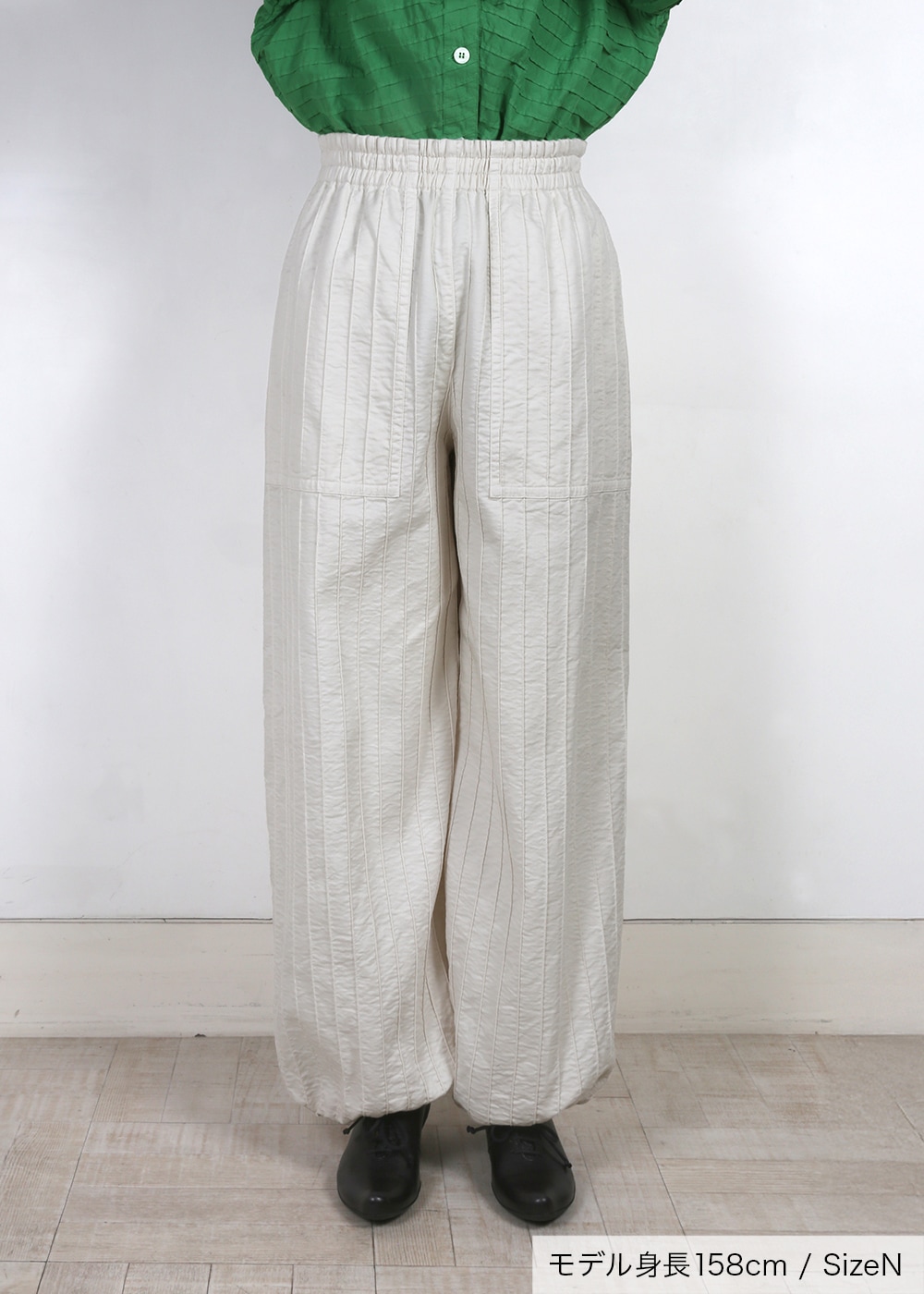 6重ガーゼ裾ゴムパンツ