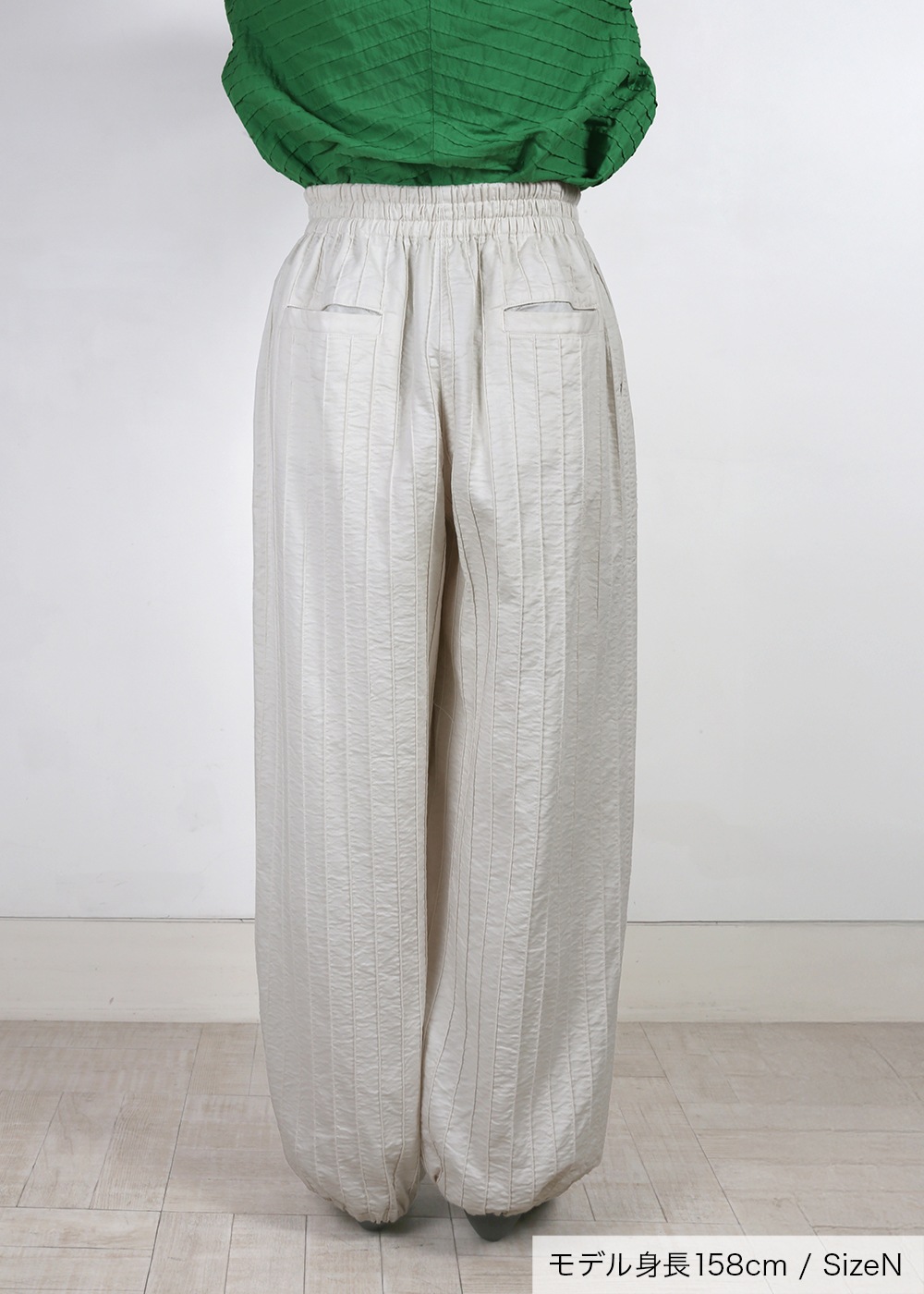 6重ガーゼ裾ゴムパンツ