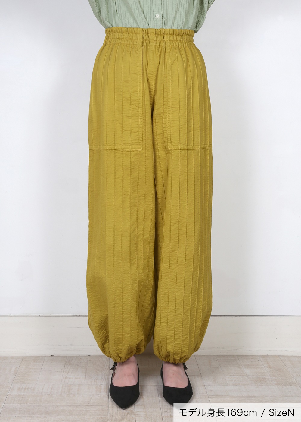 6重ガーゼ裾ゴムパンツ
