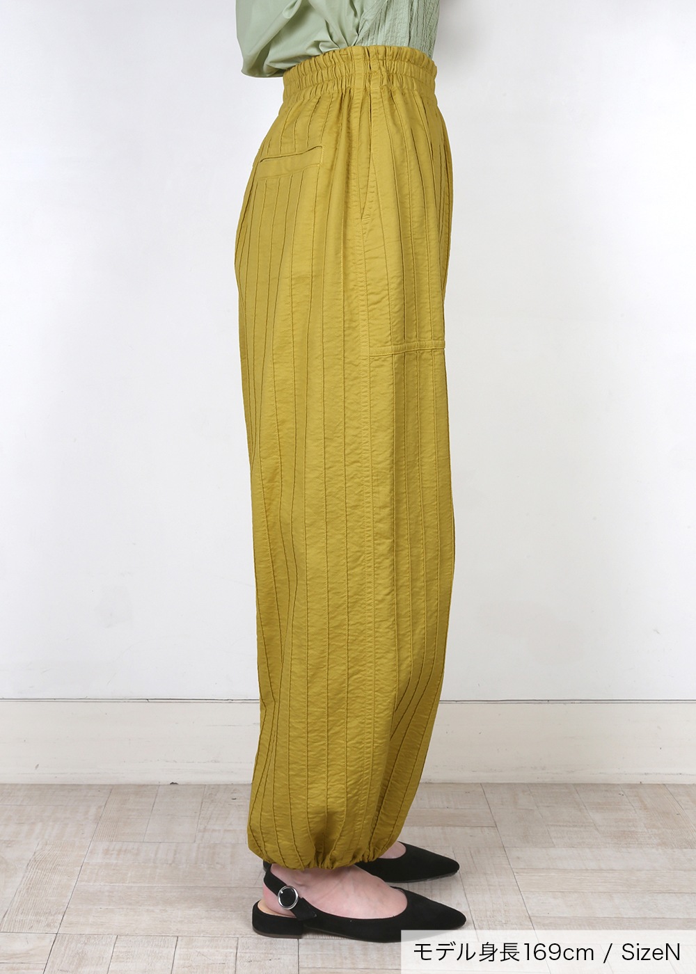 6重ガーゼ裾ゴムパンツ