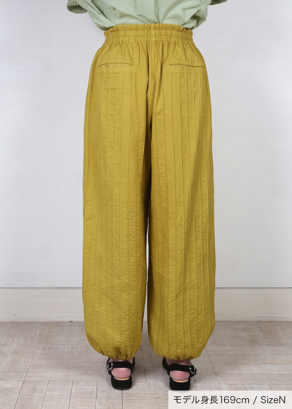 6重ガーゼ裾ゴムパンツ